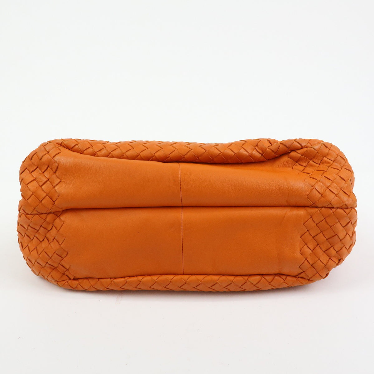 Bottega Veneta Campana Hobo Intrecciato Nappa Orange Leather Shoulder Bag Bag (Pre-Owned)