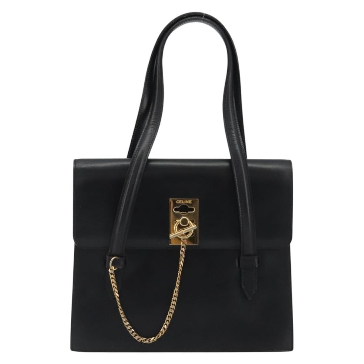 Celine Handbag Leather Black Leather Handbag (Pre-Owned)