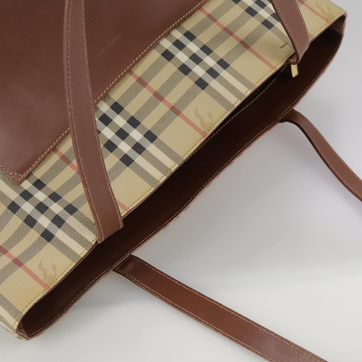 Burberry Nova Check Beige Canvas Tote Bag (Pre-Owned)