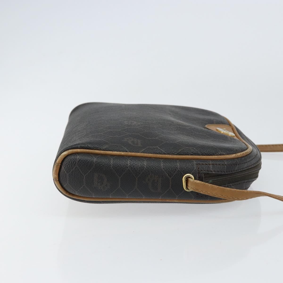Christian Dior Vintage Honeycomb Canvas And Leather Black Canvas Shoulder Bag Bag (Pre-Owned)