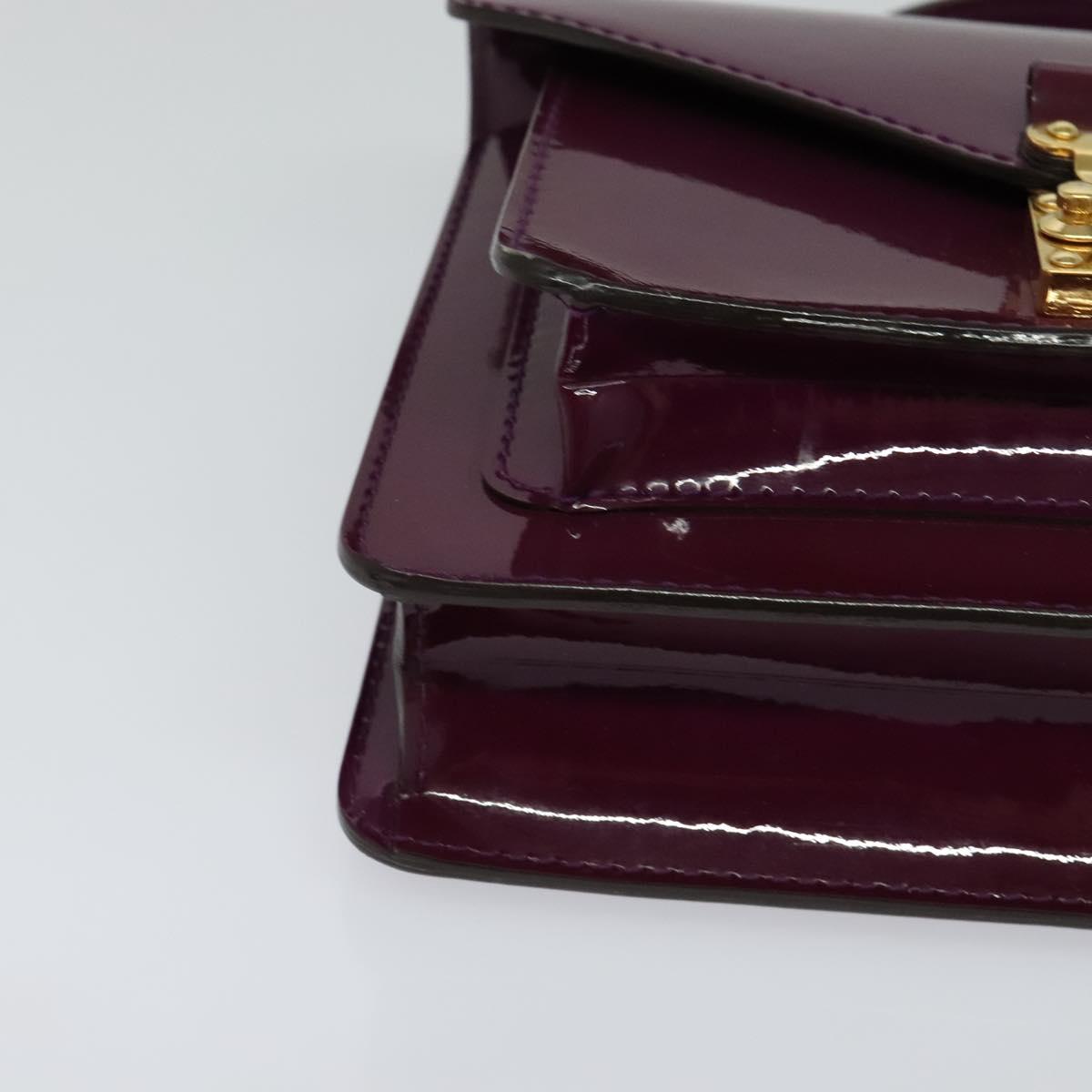 Louis Vuitton Monceau Burgundy Patent Leather Handbag (Pre-Owned)