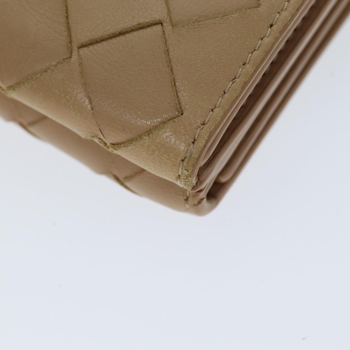 Bottega Veneta Intrecciato Beige Leather Wallet (Pre-Owned)