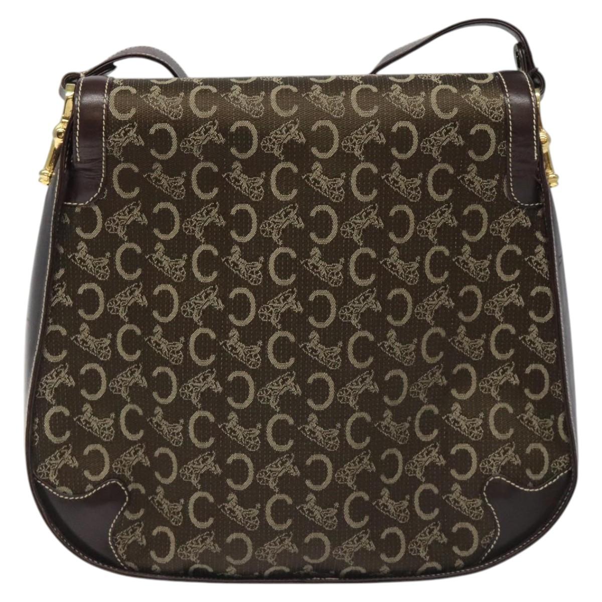 Céline Sulky Brown Canvas Shoulder Bag (Pre-Owned)