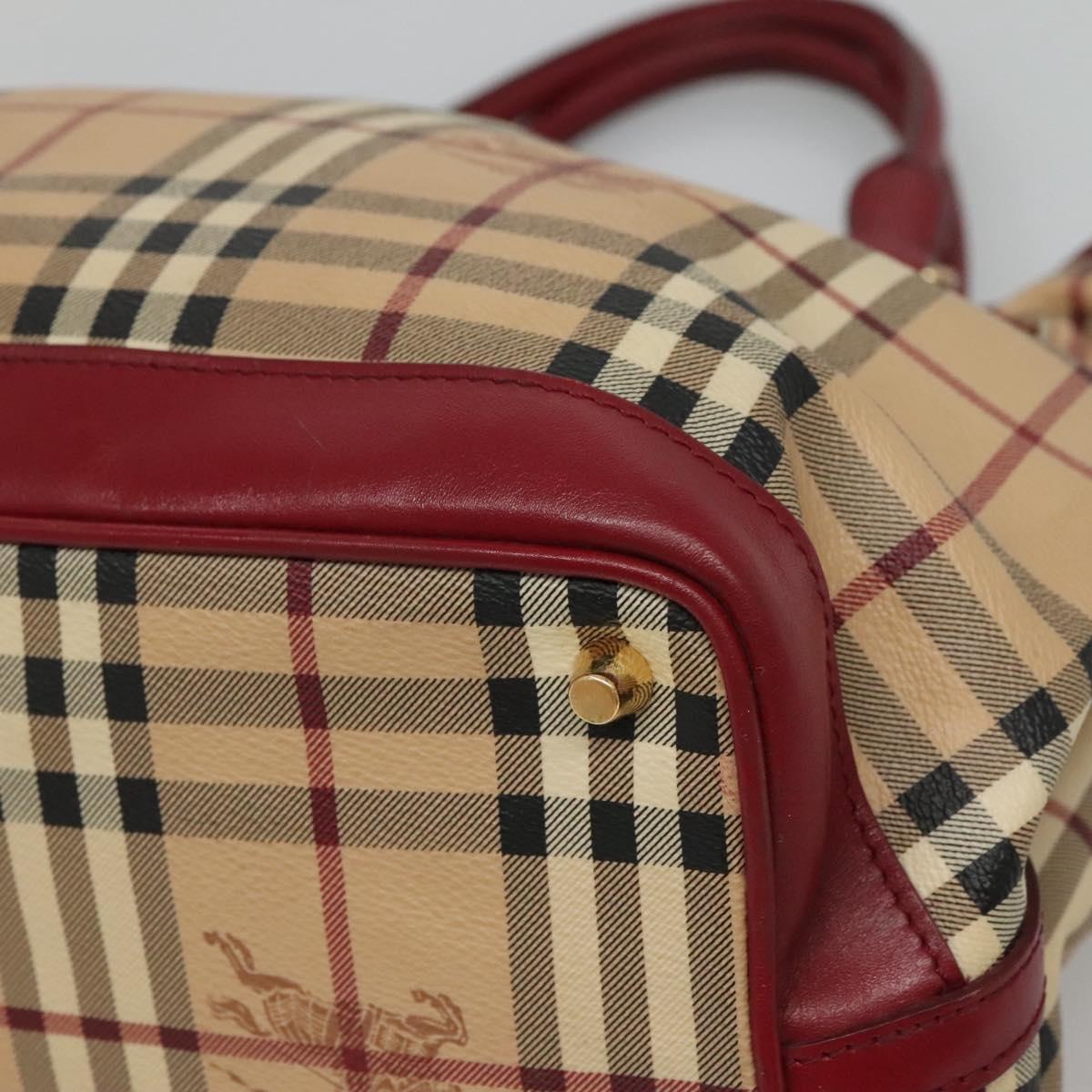Burberry Haymarket Beige Canvas Handbag (Pre-Owned)