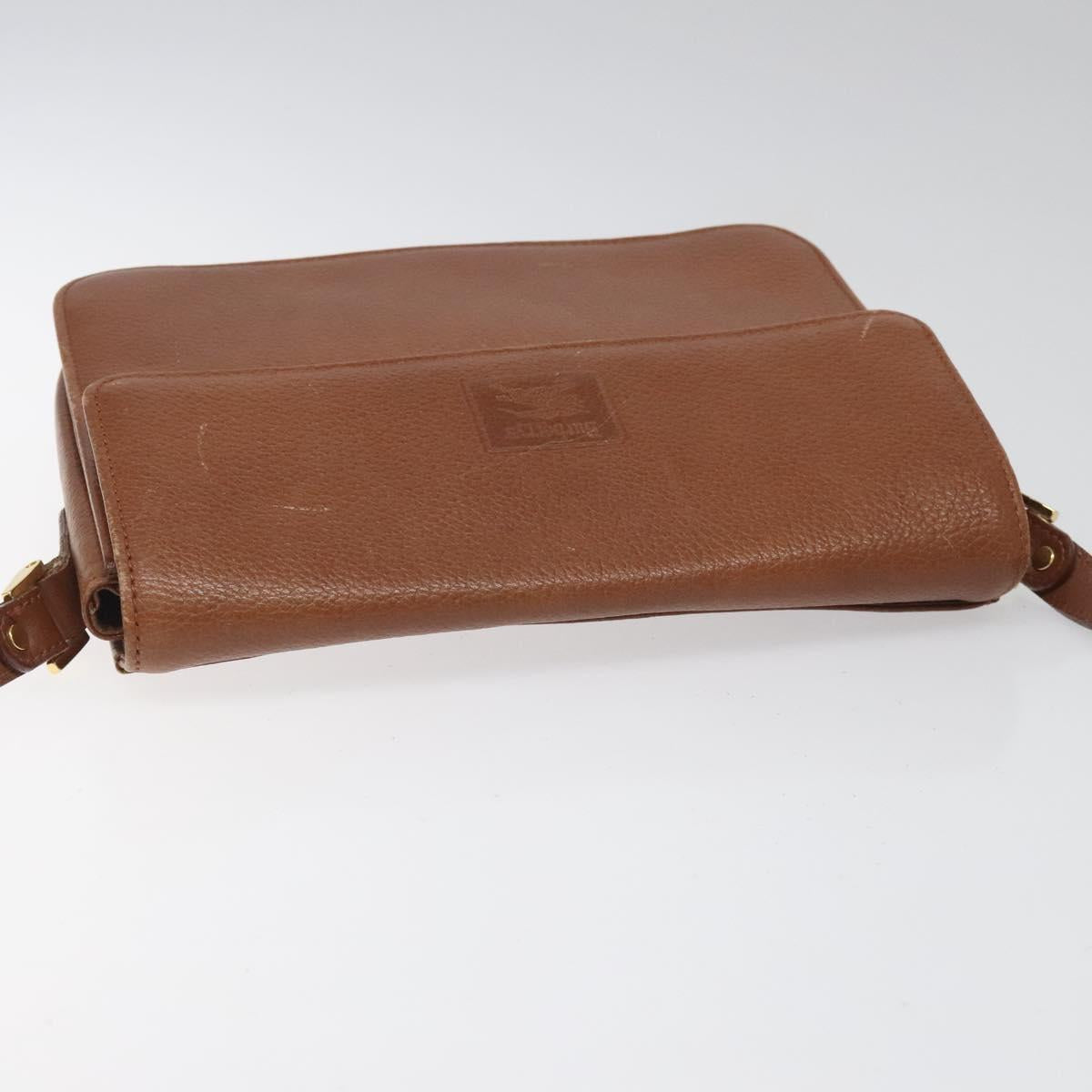 Burberry Nova Check Brown Leather Shoulder Bag (Pre-Owned)