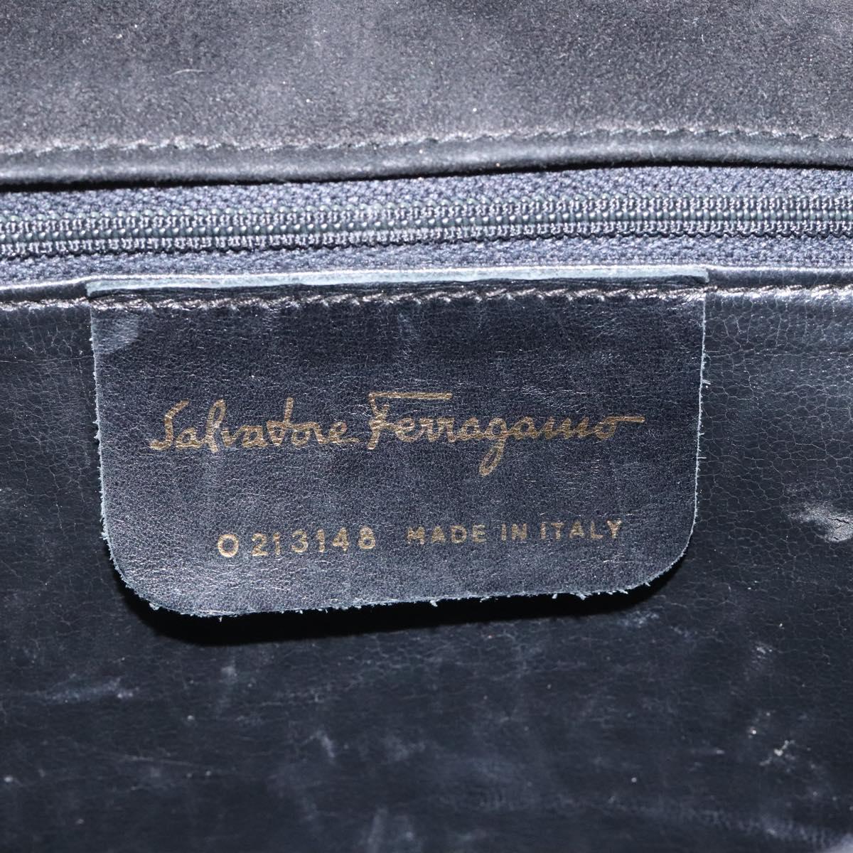 Salvatore Ferragamo Gancini Black Suede Shoulder Bag (Pre-Owned)