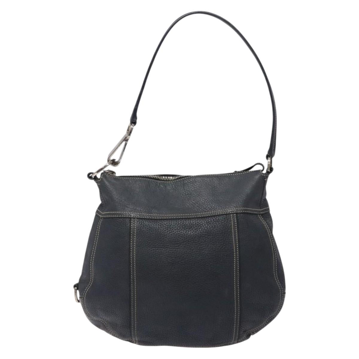 Prada Hobo Navy Leather Shoulder Bag (Pre-Owned)
