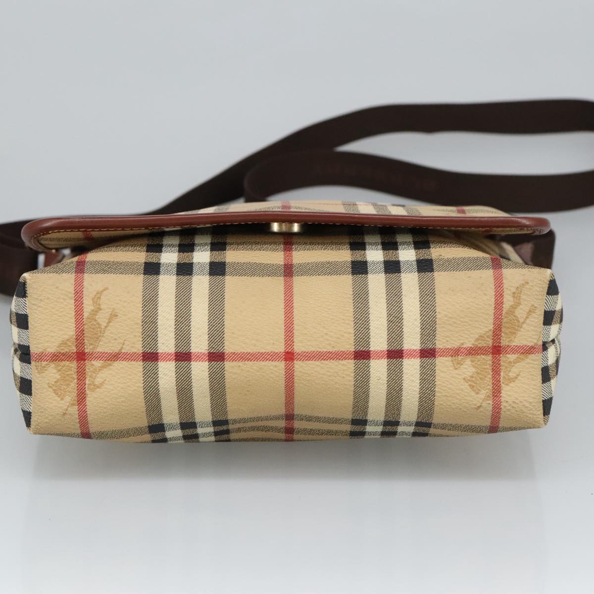 Burberry Nova Check Beige Canvas Shoulder Bag (Pre-Owned)