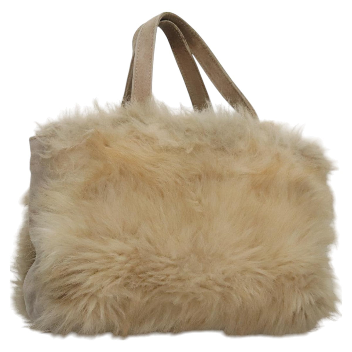 Burberry Blue Label Beige Faux Fur Handbag (Pre-Owned)