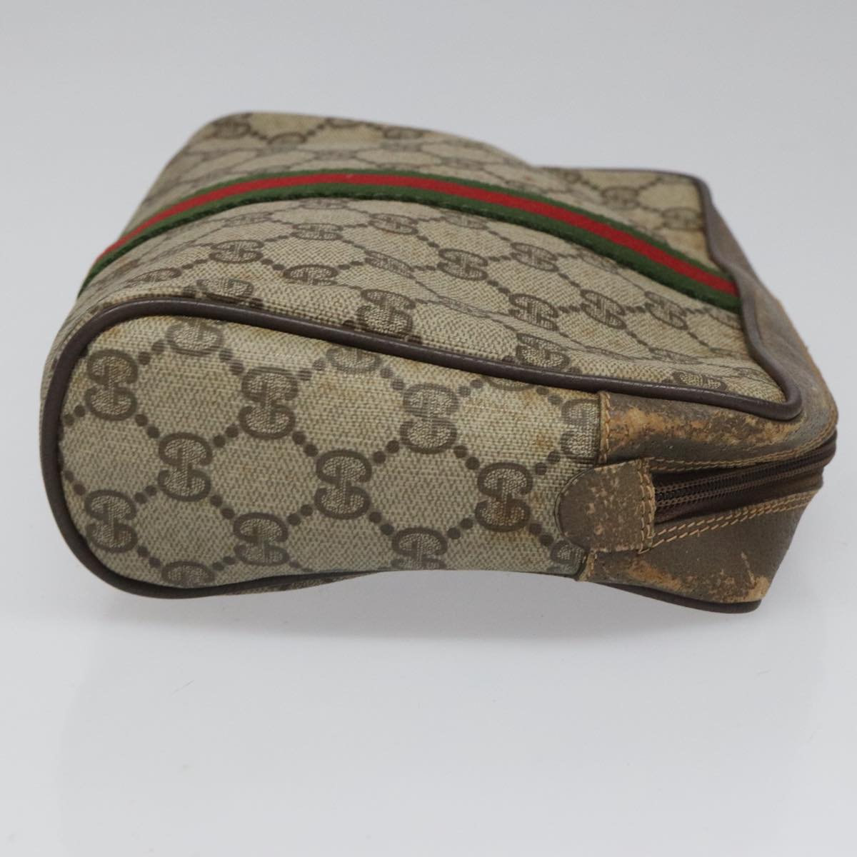 Gucci Ophidia Beige Canvas Clutch Bag (Pre-Owned)