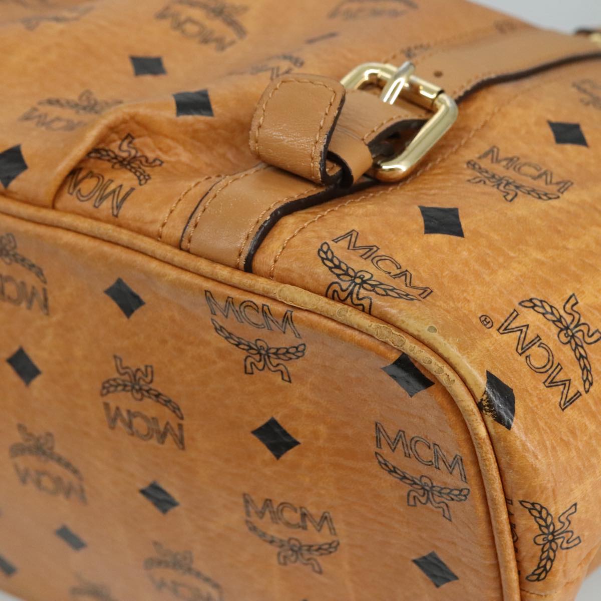 MCM Visetos Brown Canvas Tote Bag (Pre-Owned)