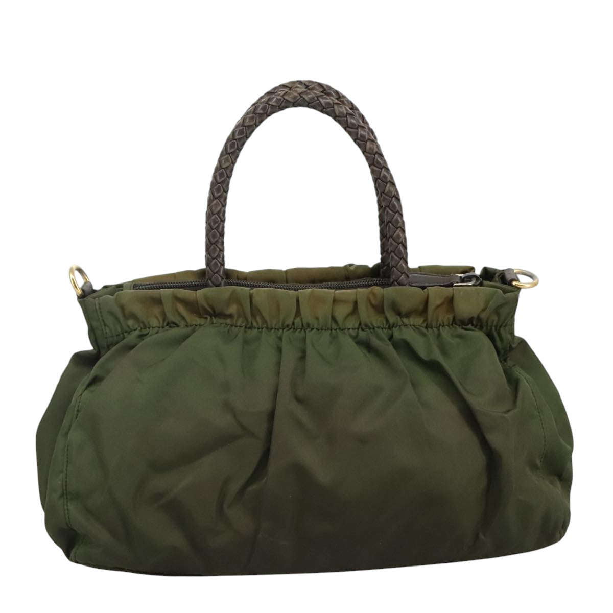 Prada Tessuto Khaki Synthetic Handbag (Pre-Owned)