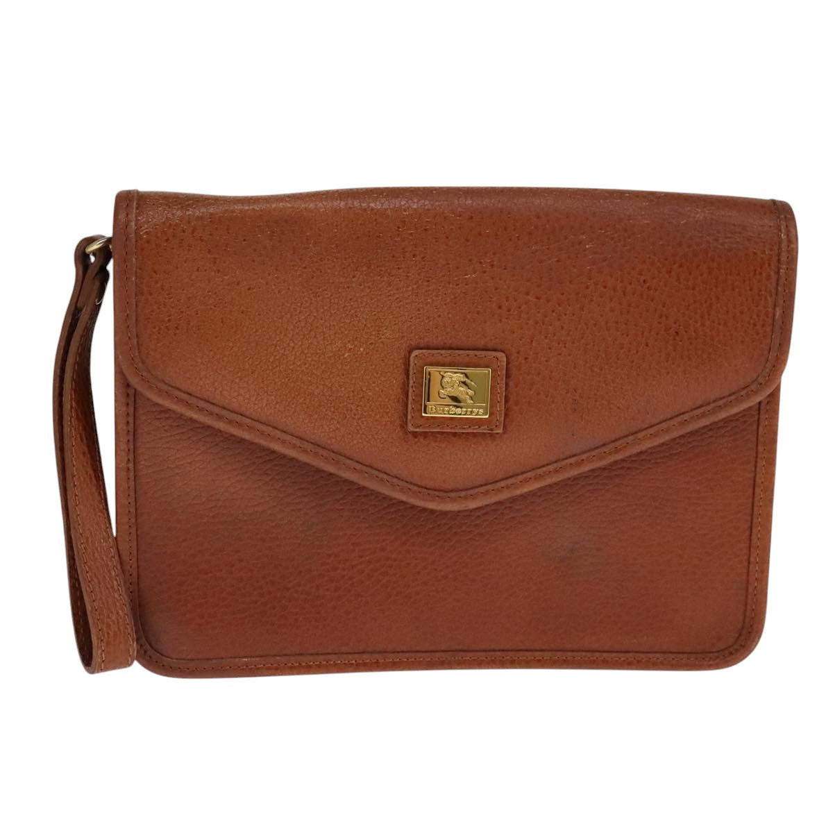 Burberry Brown Leather Clutch Bag (Pre-Owned)