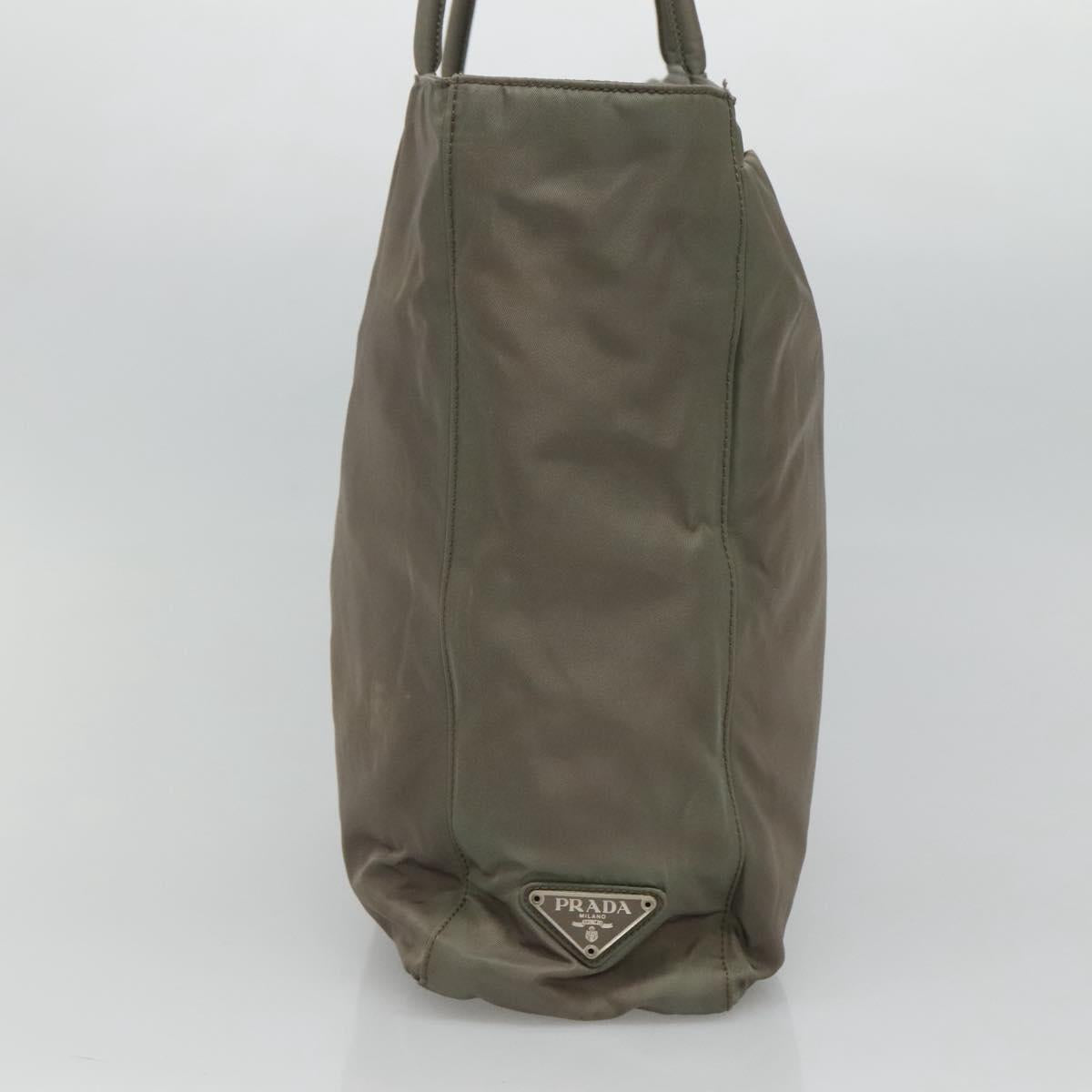 Prada Shopping Khaki Synthetic Tote Bag (Pre-Owned)