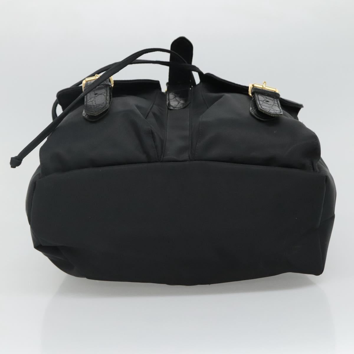 Versace Gianni Black Synthetic Backpack Bag (Pre-Owned)