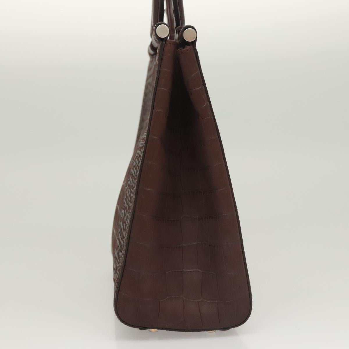 Salvatore Ferragamo Iconic Top Handle Brown Leather Handbag (Pre-Owned)
