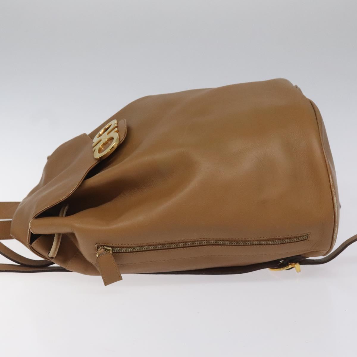 Salvatore Ferragamo Gancini Brown Leather Backpack Bag (Pre-Owned)