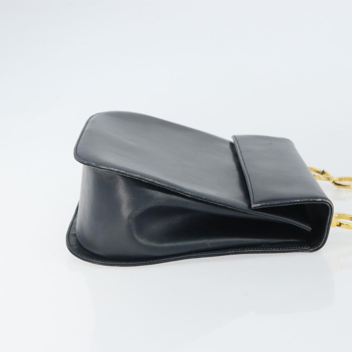Salvatore Ferragamo Gancini Leather Navy Leather Shoulder Bag Bag (Pre-Owned)