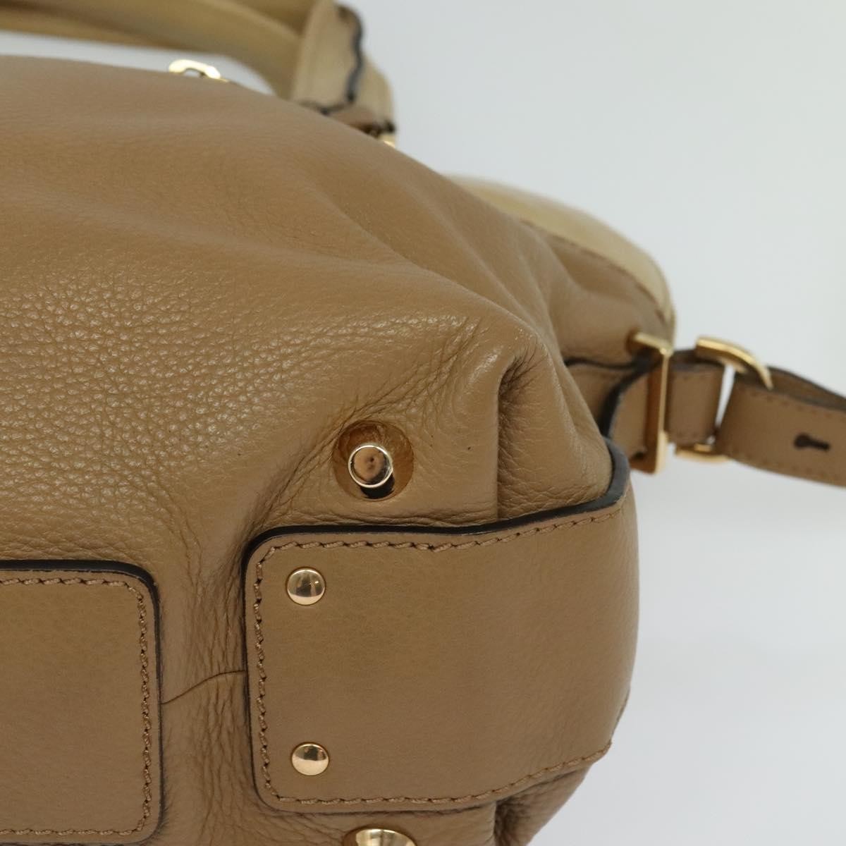 Chloe Angie Tote Leather Brown Leather Tote Bag Bag (Pre-Owned)