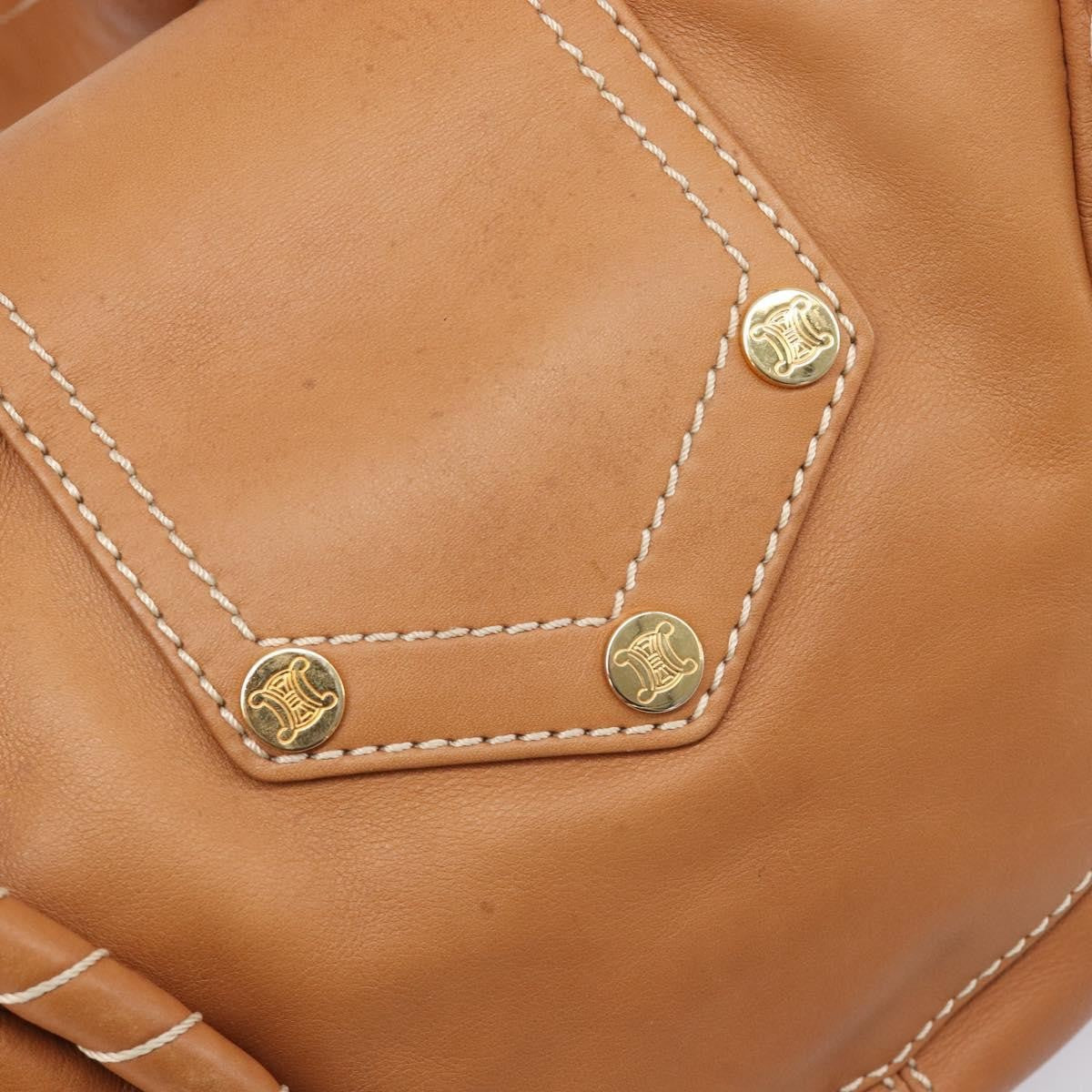 Celine Shoulder Leather Brown Leather Shoulder Bag Bag (Pre-Owned)