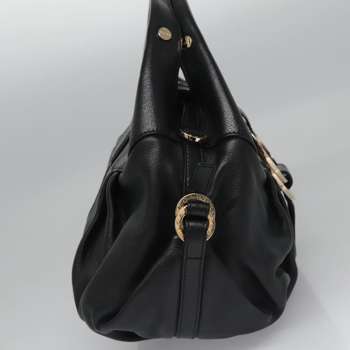 Bulgari Chandra Black Leather Handbag (Pre-Owned)