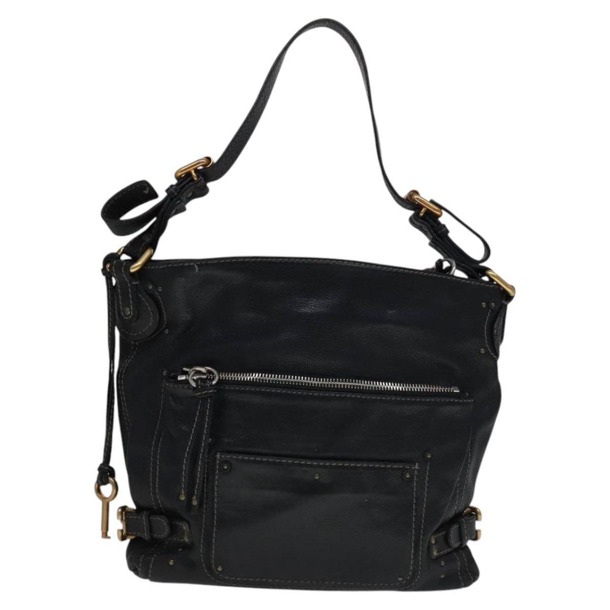 Chloé Paddington Black Leather Shoulder Bag (Pre-Owned)