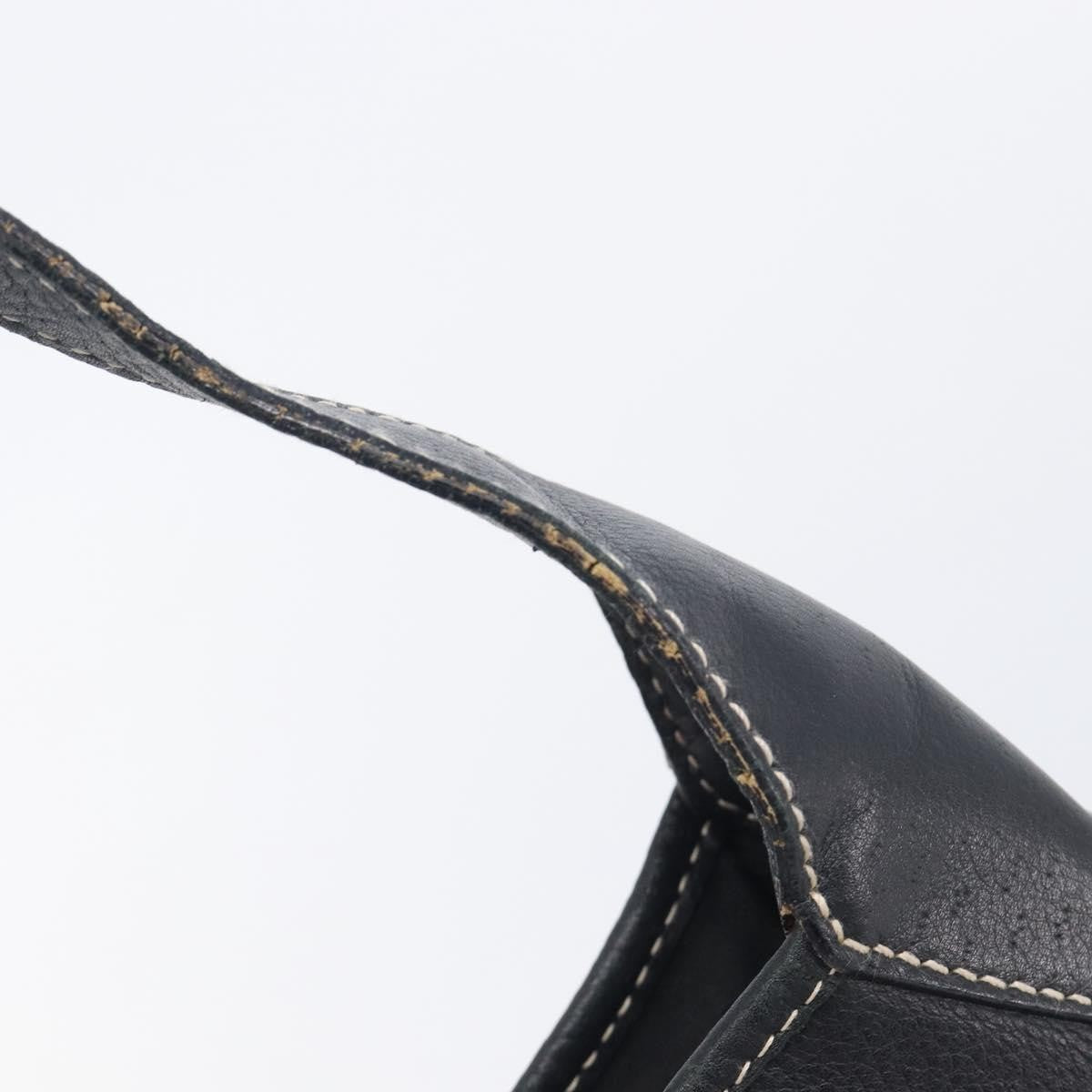 Salvatore Ferragamo Gancini Leather Black Leather Crossbody Bag Bag (Pre-Owned)