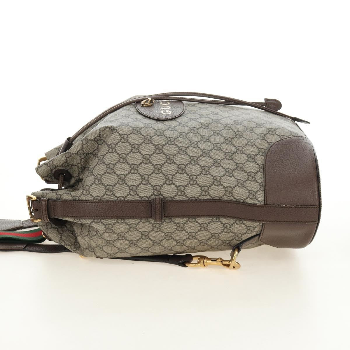 Gucci Neo Vintage Drawstring Bucket Gg Coated Canvas Beige Canvas Backpack Bag (Pre-Owned)