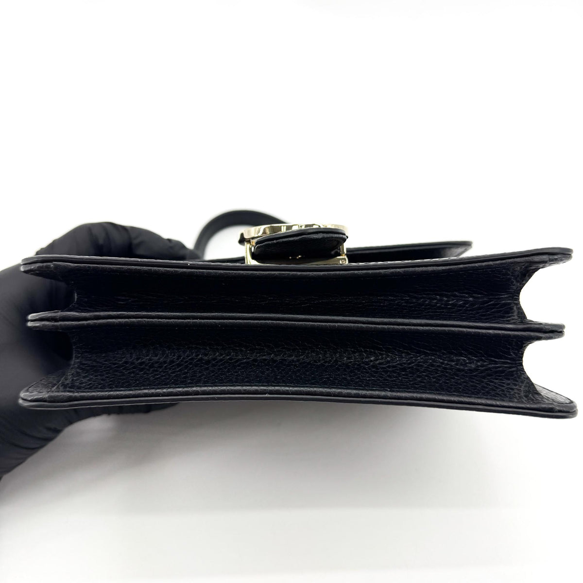 Gucci Interlocking Leather Black Leather Shoulder Bag Bag (Pre-Owned)