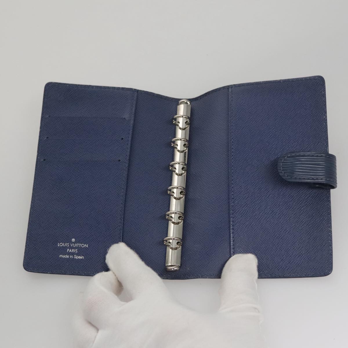 Louis Vuitton Agenda Pm Blue Leather Wallet (Pre-Owned)