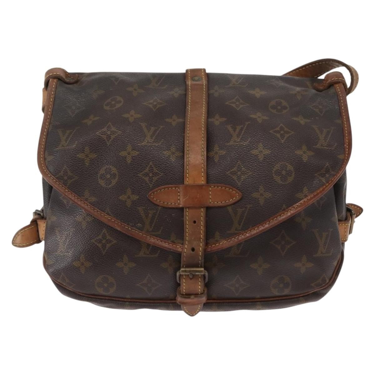 Louis Vuitton Saumur Monogram Canvas Brown Canvas Shoulder Bag Bag (Pre-Owned)
