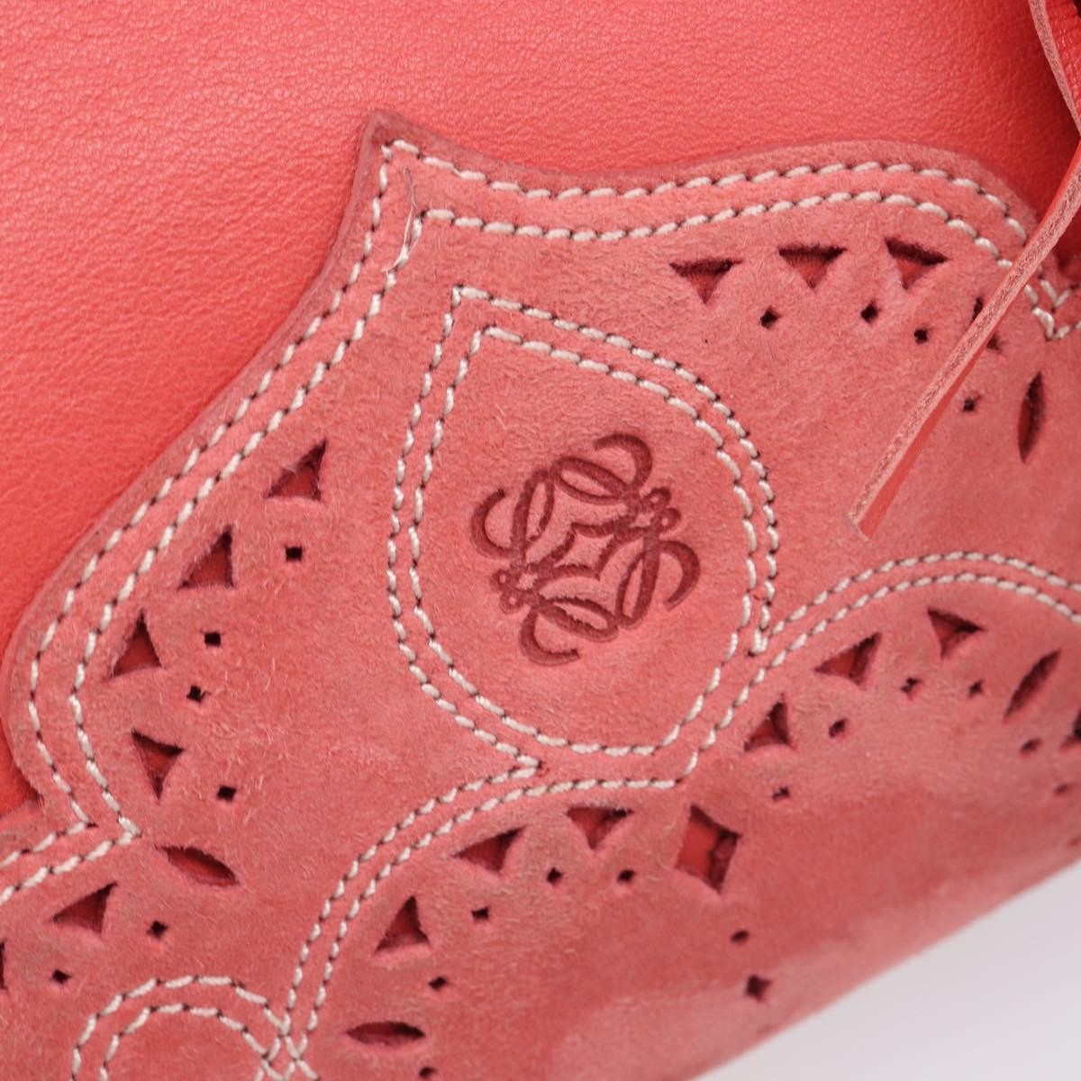 Loewe Shoulder Bag Leather Pink Leather Shoulder Bag Bag (Pre-Owned)