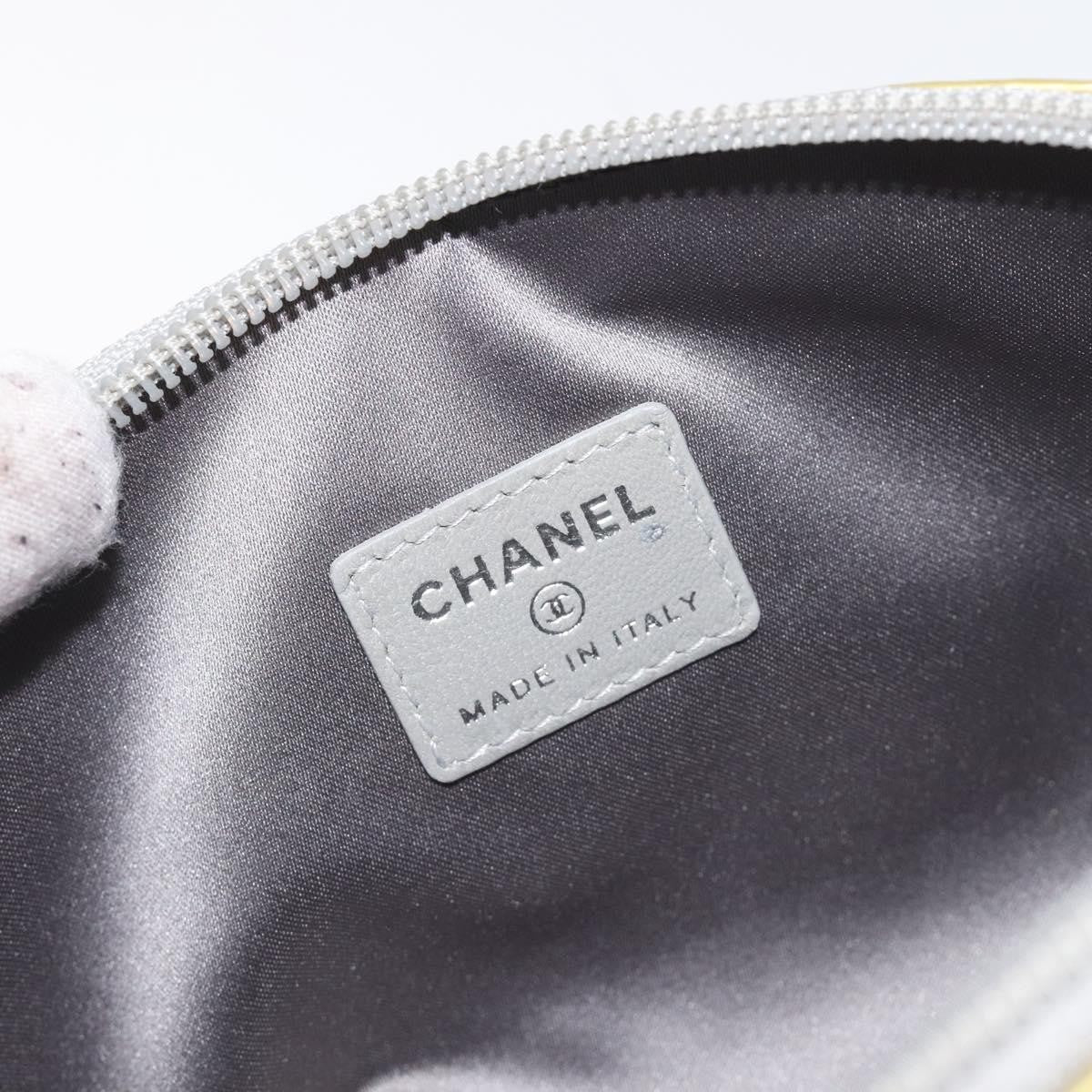 Chanel Vintage Toiletry Patent Leather Silver Other Clutche & Pouche Bag (Pre-Owned)
