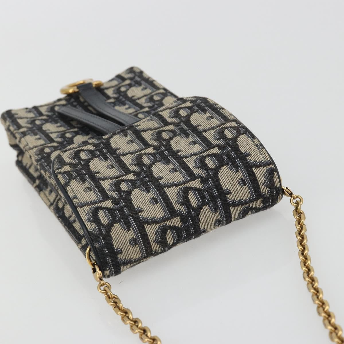 Christian Dior Phone Case Oblique Canvas Navy Canvas Clutche & Pouche Bag (Pre-Owned)