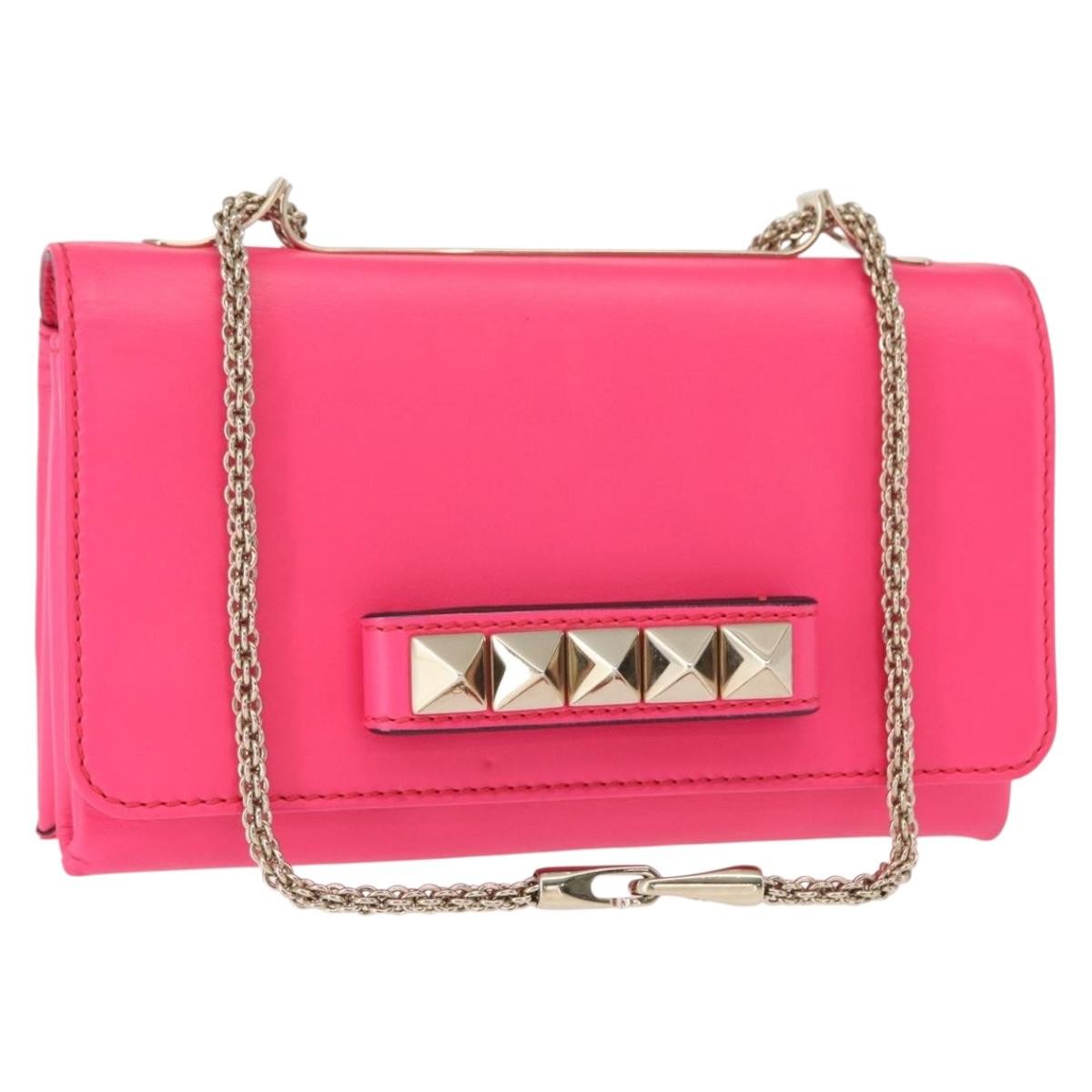 Valentino Garavani Va Va Voom Clutch Leather Pink Leather Shoulder Bag Bag (Pre-Owned)