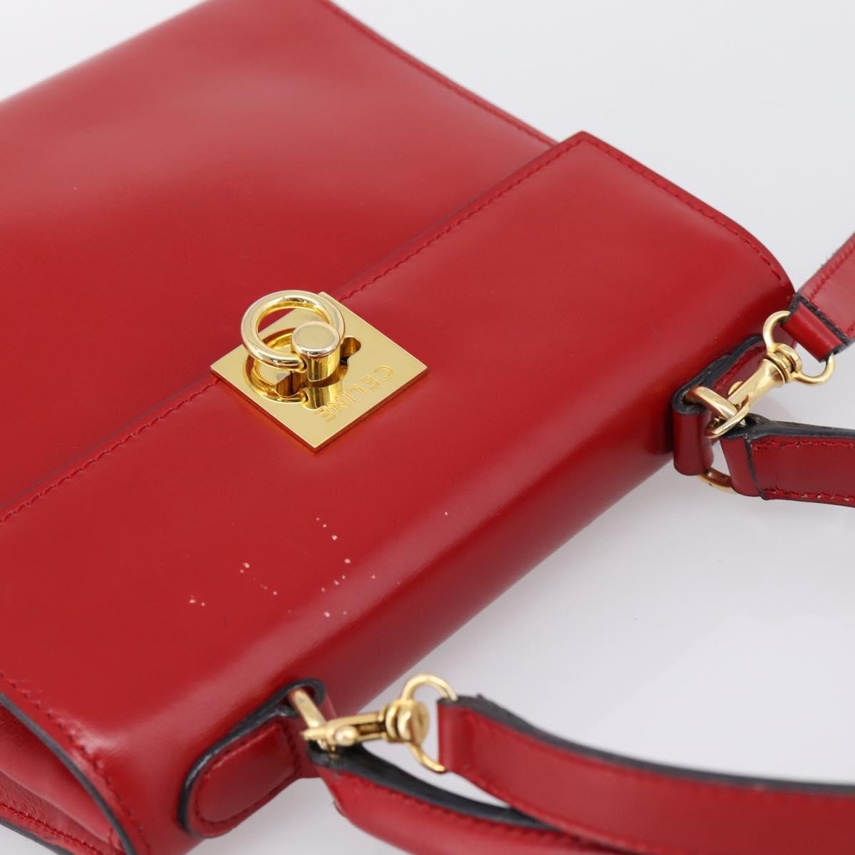 Celine Handbag Leather Red Leather Handbag (Pre-Owned)