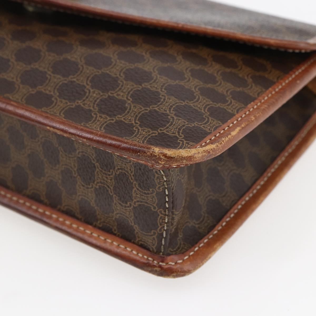 Celine Circle Logo Macadam Canvas And Leather Brown Canvas Clutche & Pouche Bag (Pre-Owned)