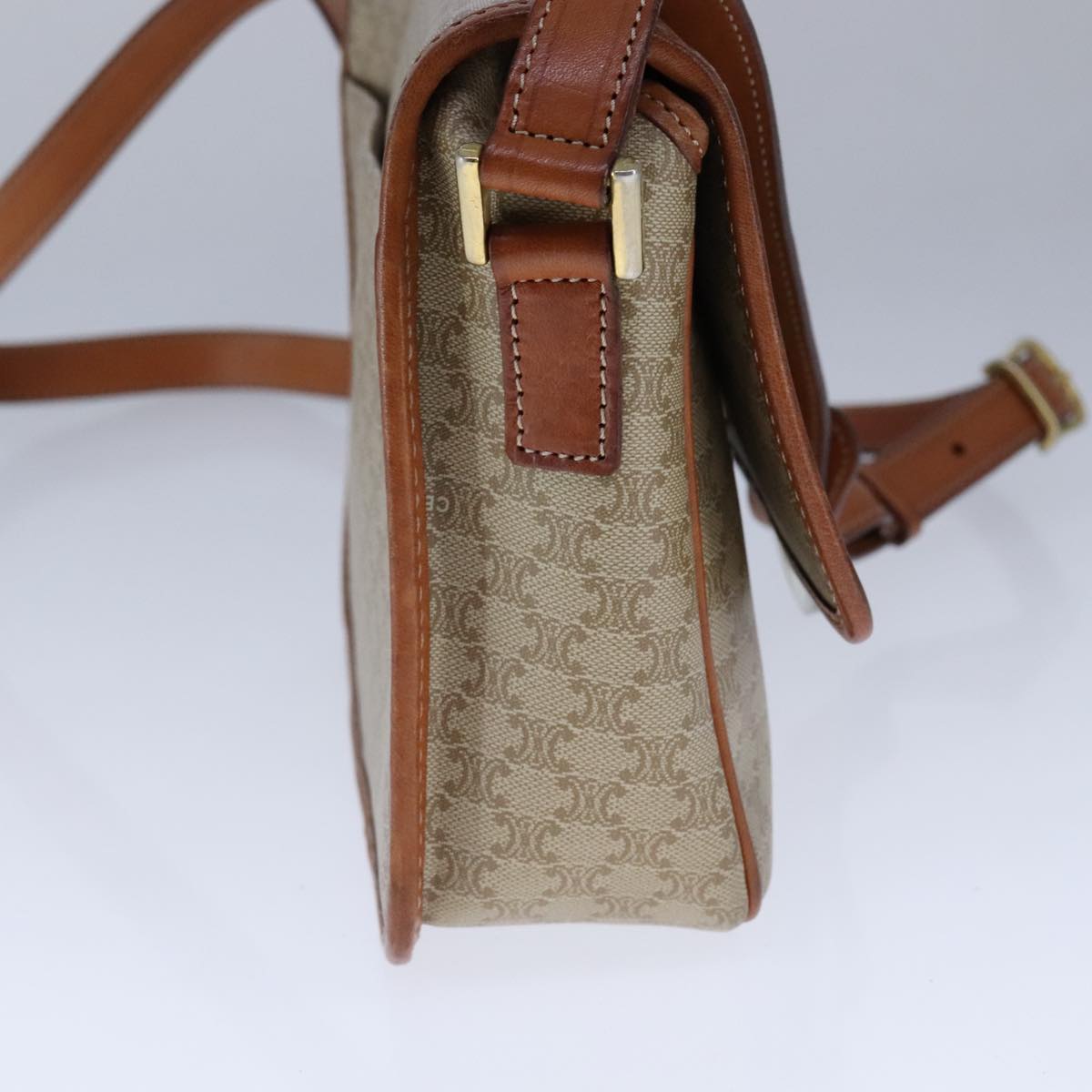 Céline Macadam Beige Canvas Shoulder Bag (Pre-Owned)