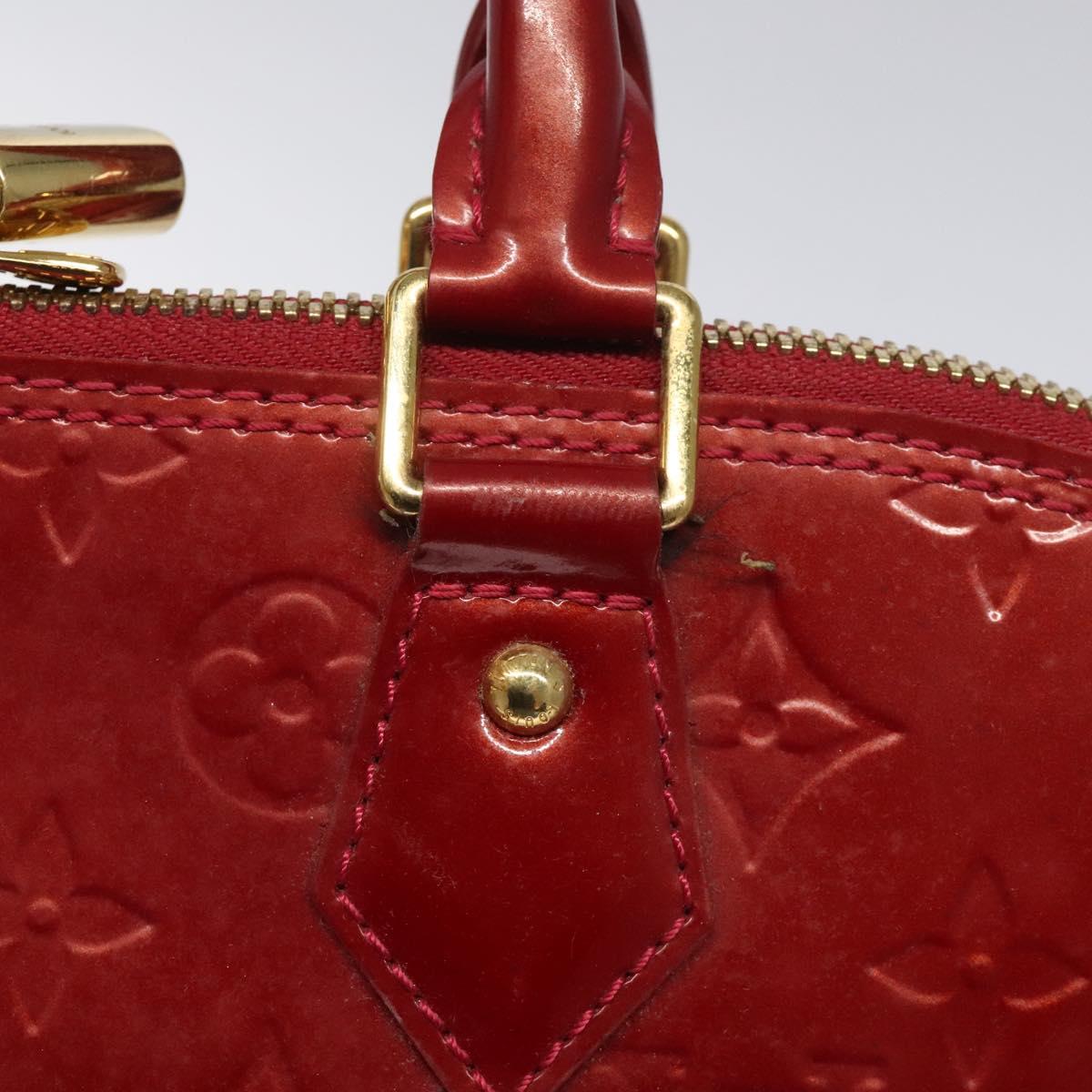 Louis Vuitton Alma Burgundy Patent Leather Handbag (Pre-Owned)