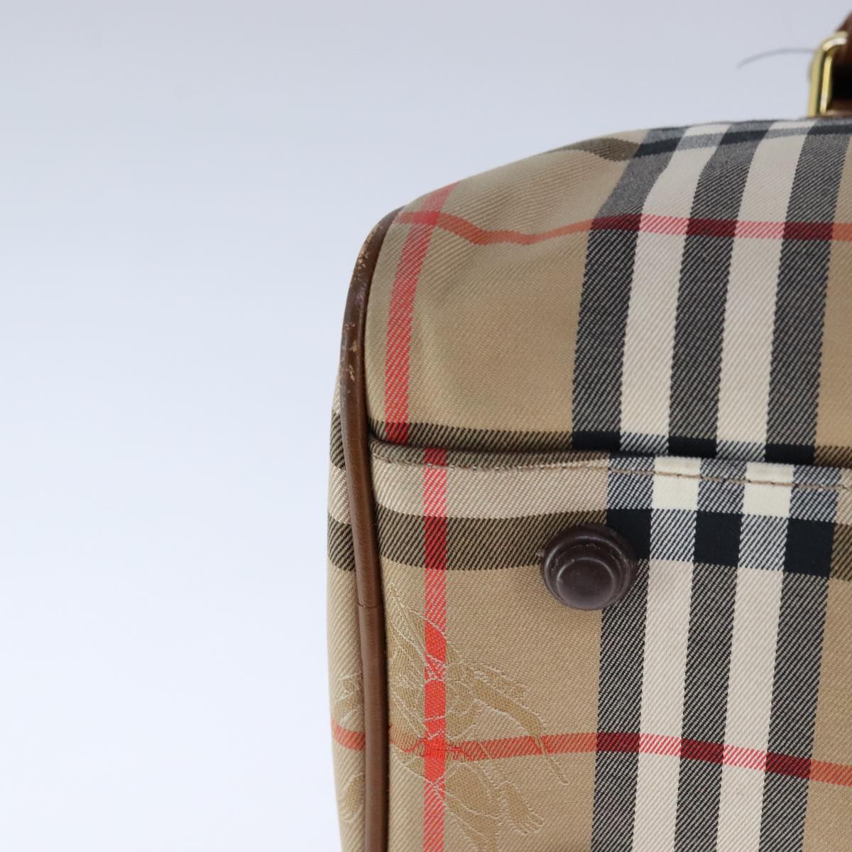 Burberry Haymarket Beige Canvas Handbag (Pre-Owned)