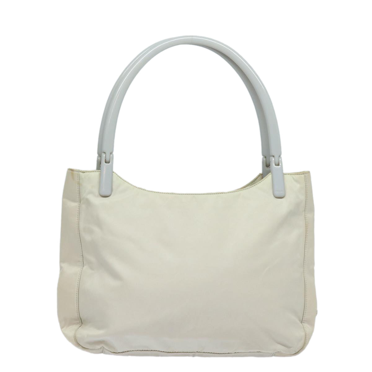Prada Tessuto Ecru Synthetic Shoulder Bag (Pre-Owned)