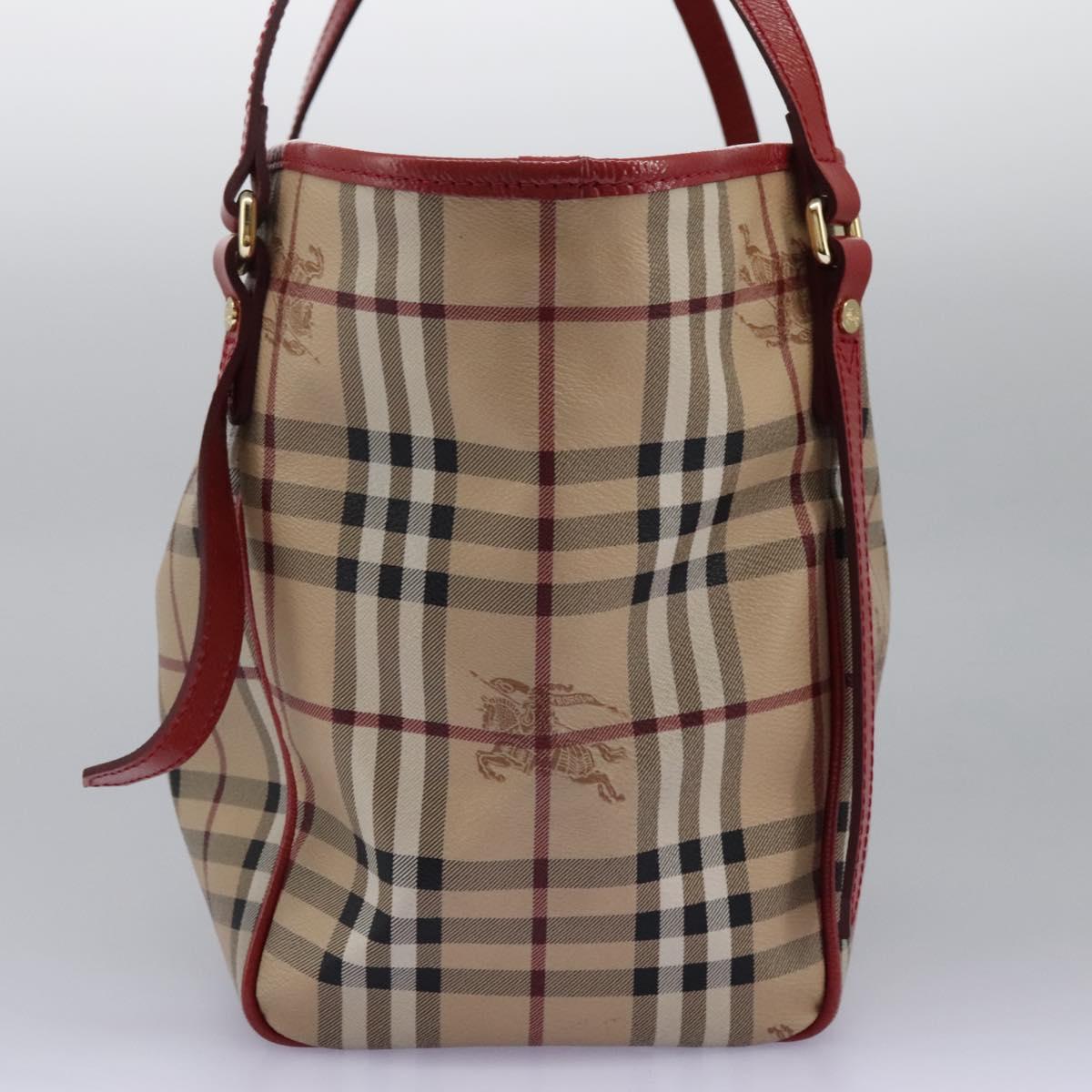 Burberry Haymarket Beige Canvas Tote Bag (Pre-Owned)
