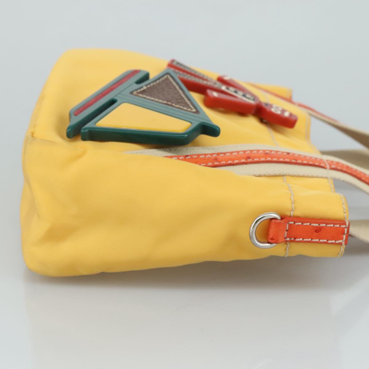 Prada Tessuto Yellow Canvas Handbag (Pre-Owned)