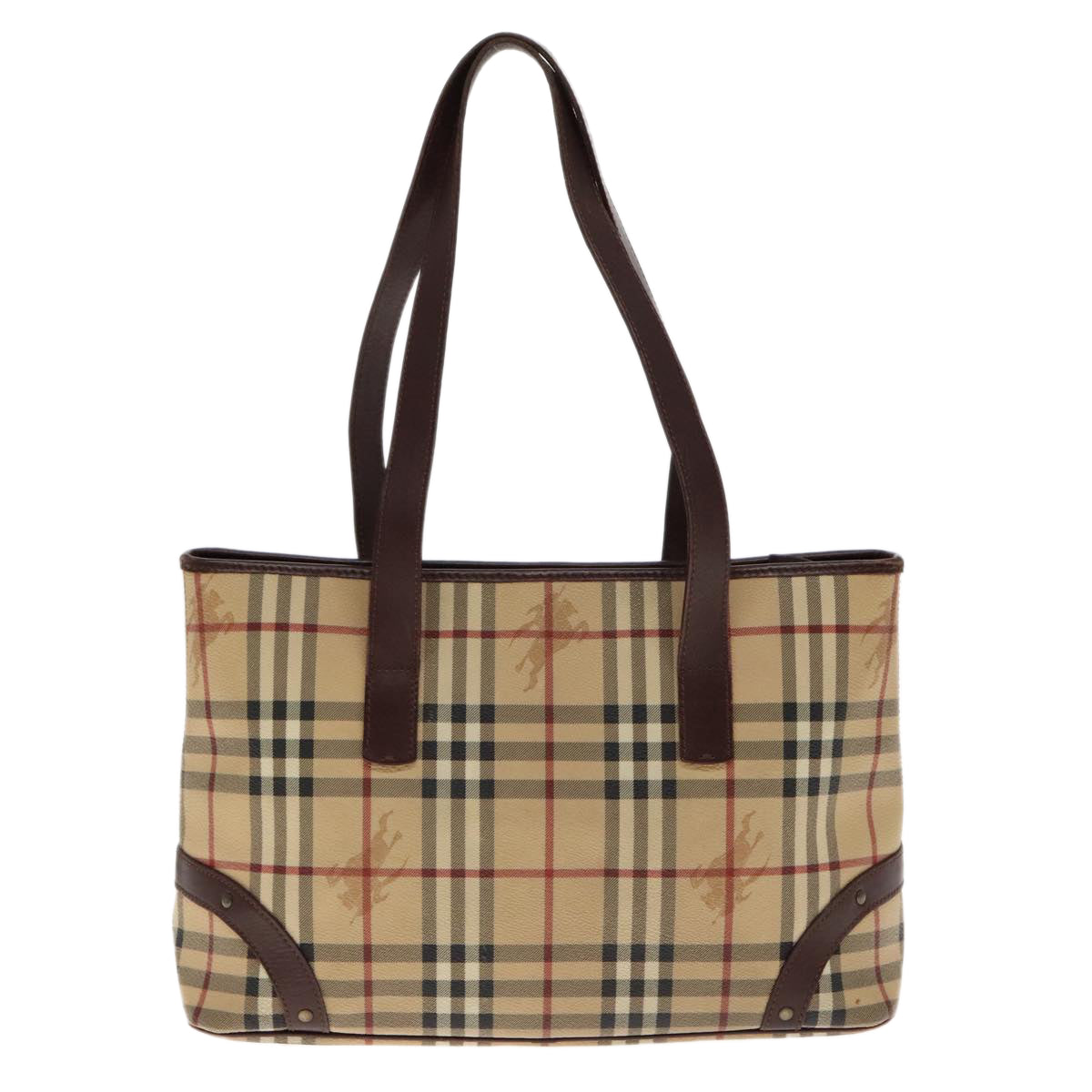 Burberry Nova Check Beige Canvas Tote Bag (Pre-Owned)