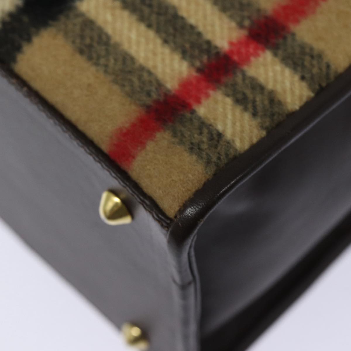 Burberry Nova Check Beige Wool Shoulder Bag (Pre-Owned)