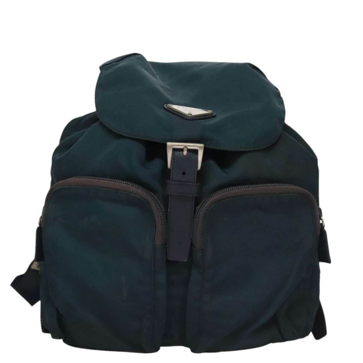 Prada Vela Khaki Synthetic Backpack Bag (Pre-Owned)