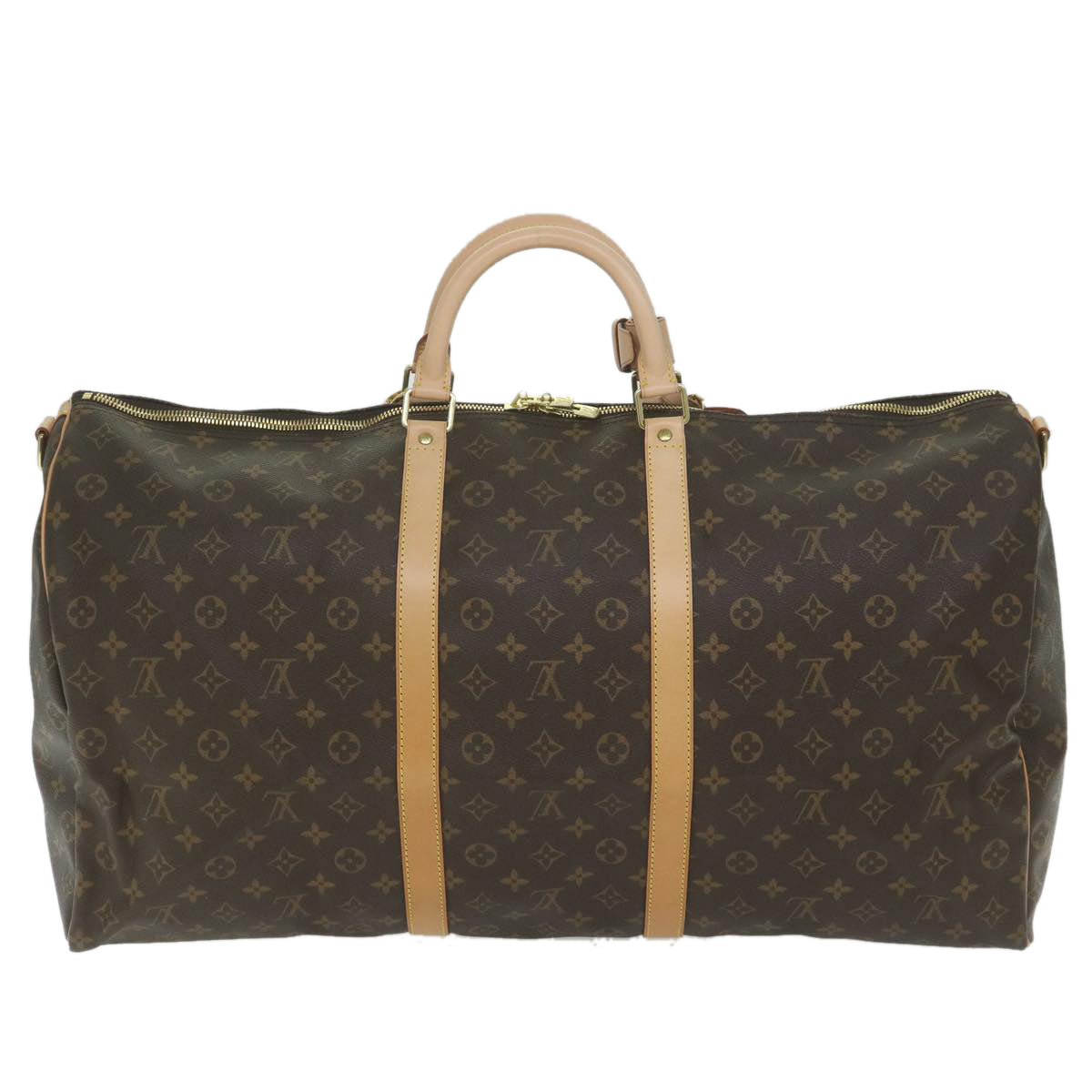Louis Vuitton Keepall Bandoulière 60 Brown Canvas Shoulder Bag (Pre-Owned)