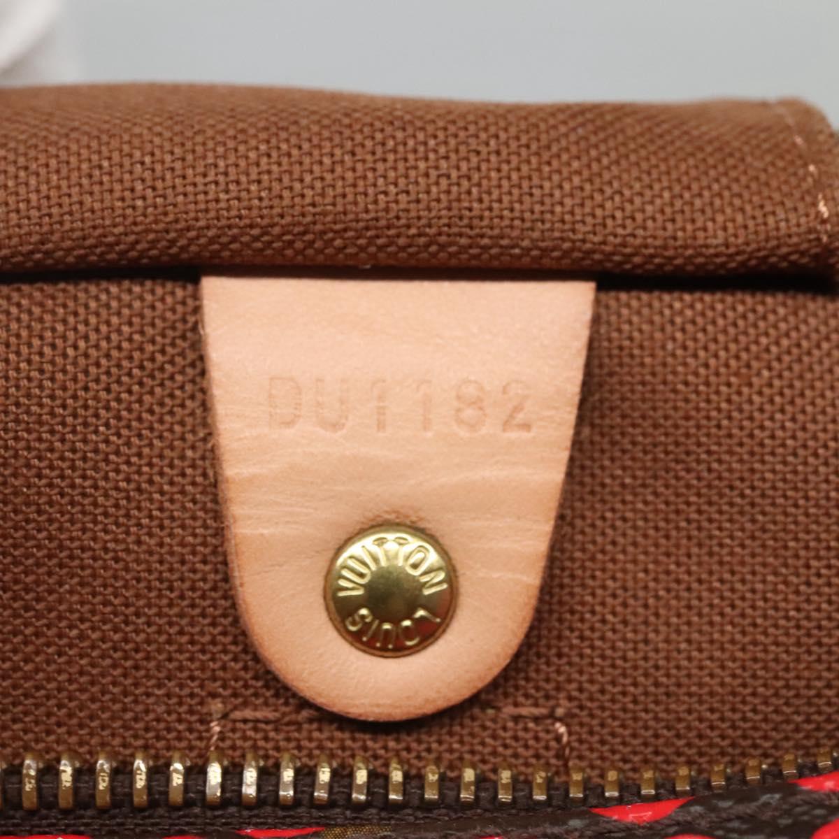 Louis Vuitton Speedy 30 Red Canvas Handbag (Pre-Owned)