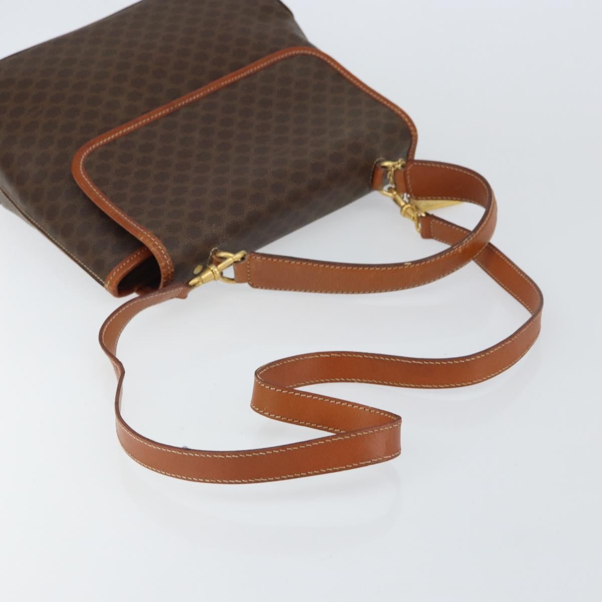 Celine Vintage Macadam Canvas Brown Canvas Handbag (Pre-Owned)