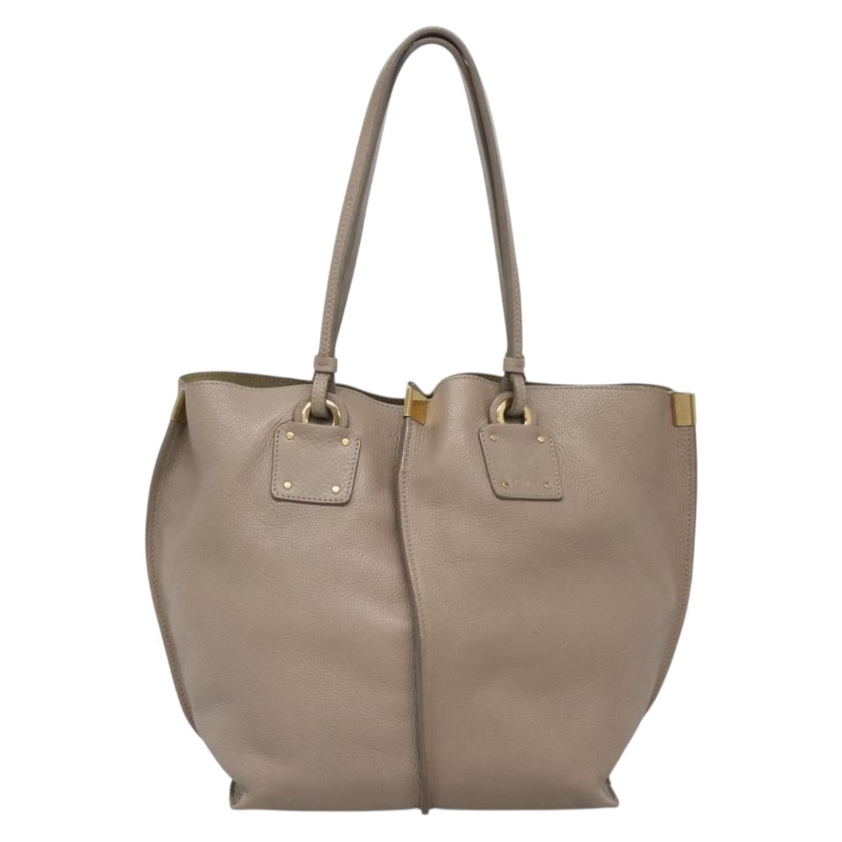 Chloé Vick Beige Leather Tote Bag (Pre-Owned)